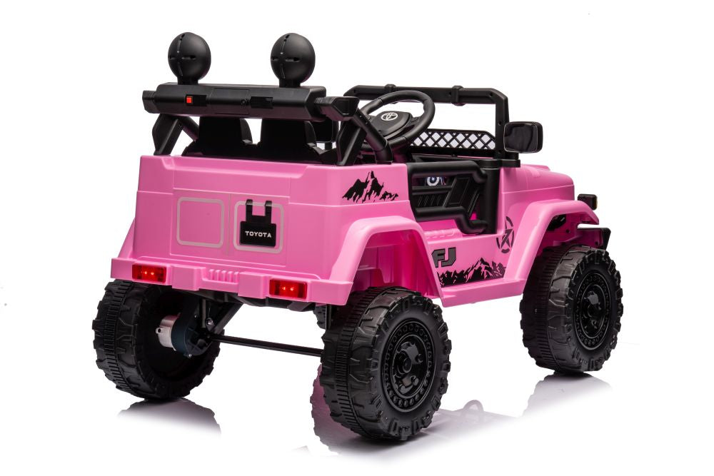 New Toyota FJ Moto Jeep 4WD 12v single seat kids car Pink