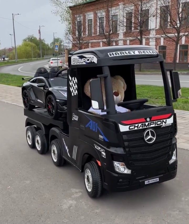 Mercedes Lorry With Trailer Black Ride On Carz 4 Kidz